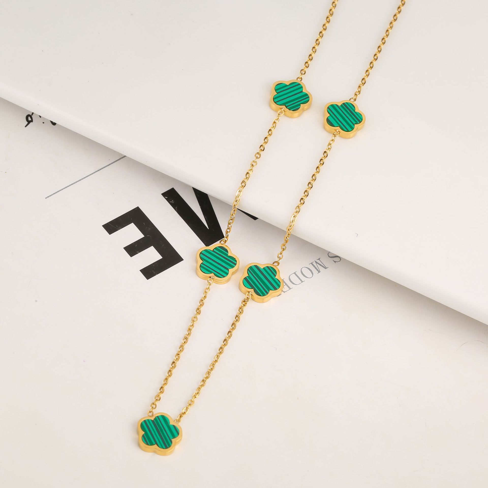 Stainless Steel Five-Petal Jewelry Set