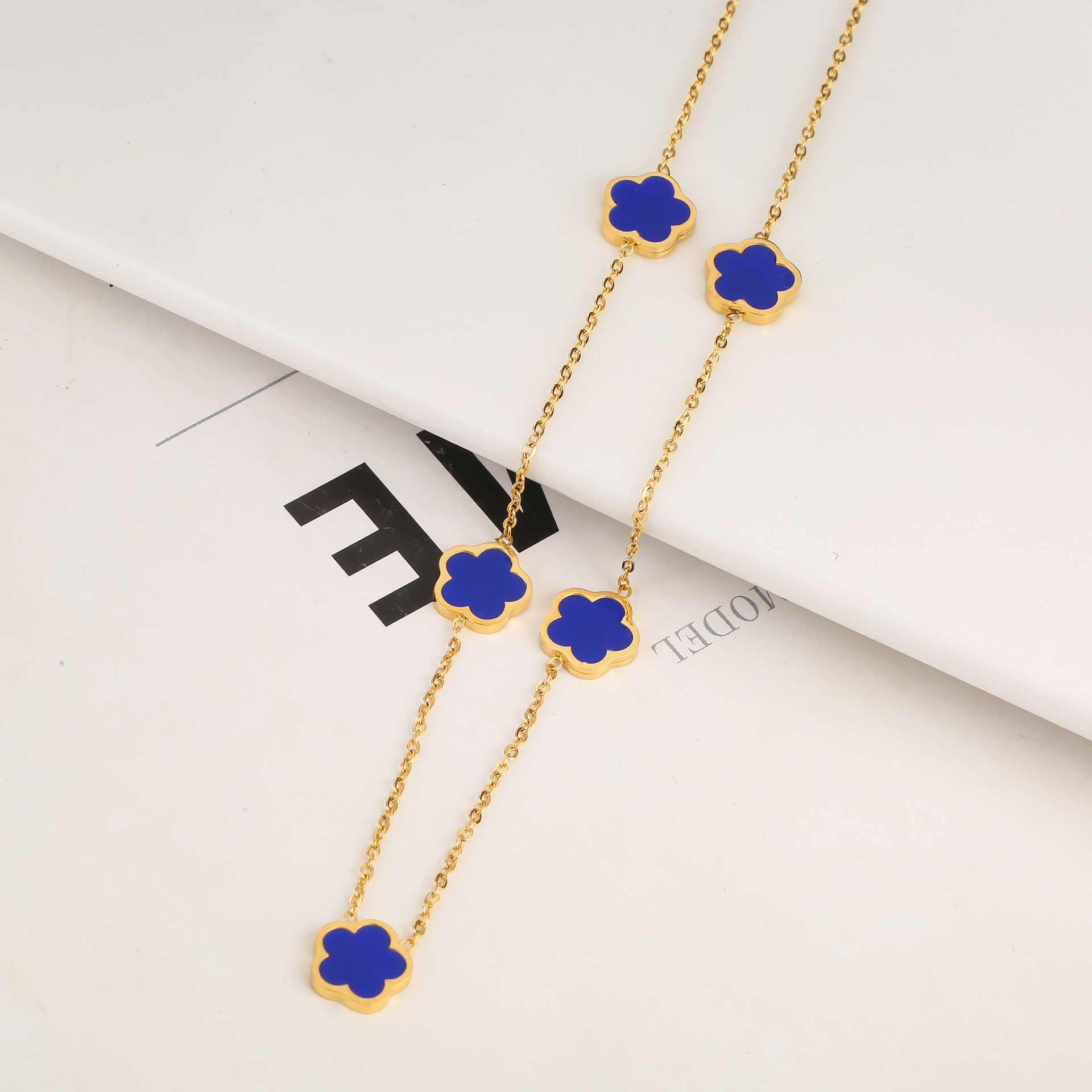 Stainless Steel Five-Petal Jewelry Set