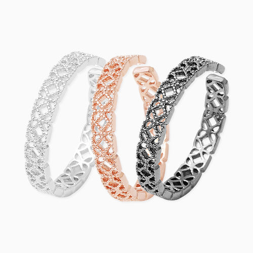 Geometric Open Ring S925 Sterling Silver Jewelry