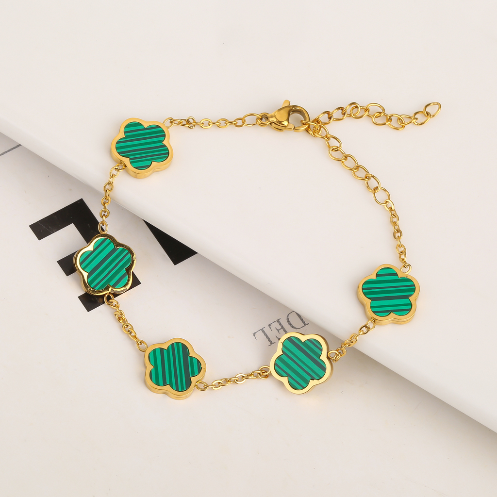 Stainless Steel Five-Petal Jewelry Set
