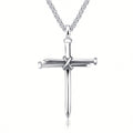Nail Cross Pendant Necklace Stainless Steel
