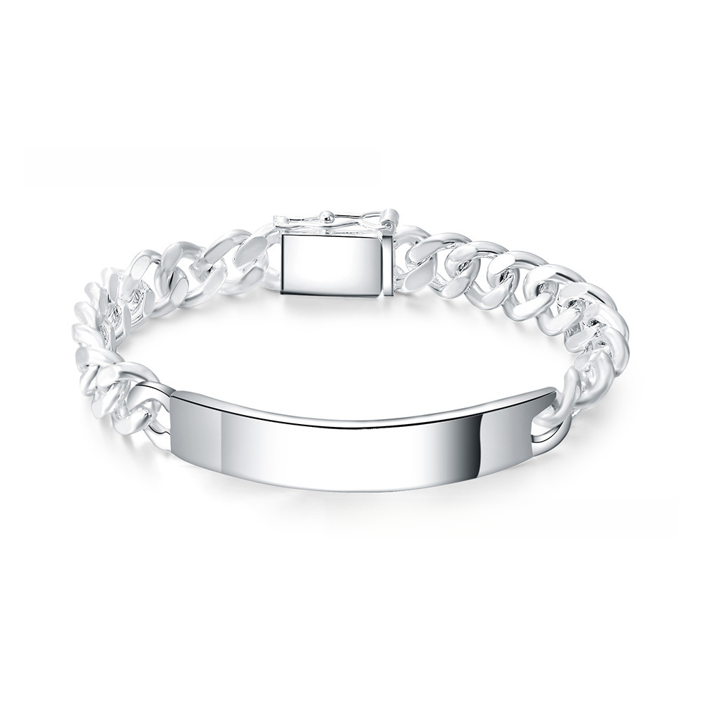 10M Leather Bracelet - Fashionable Silver Jewelry