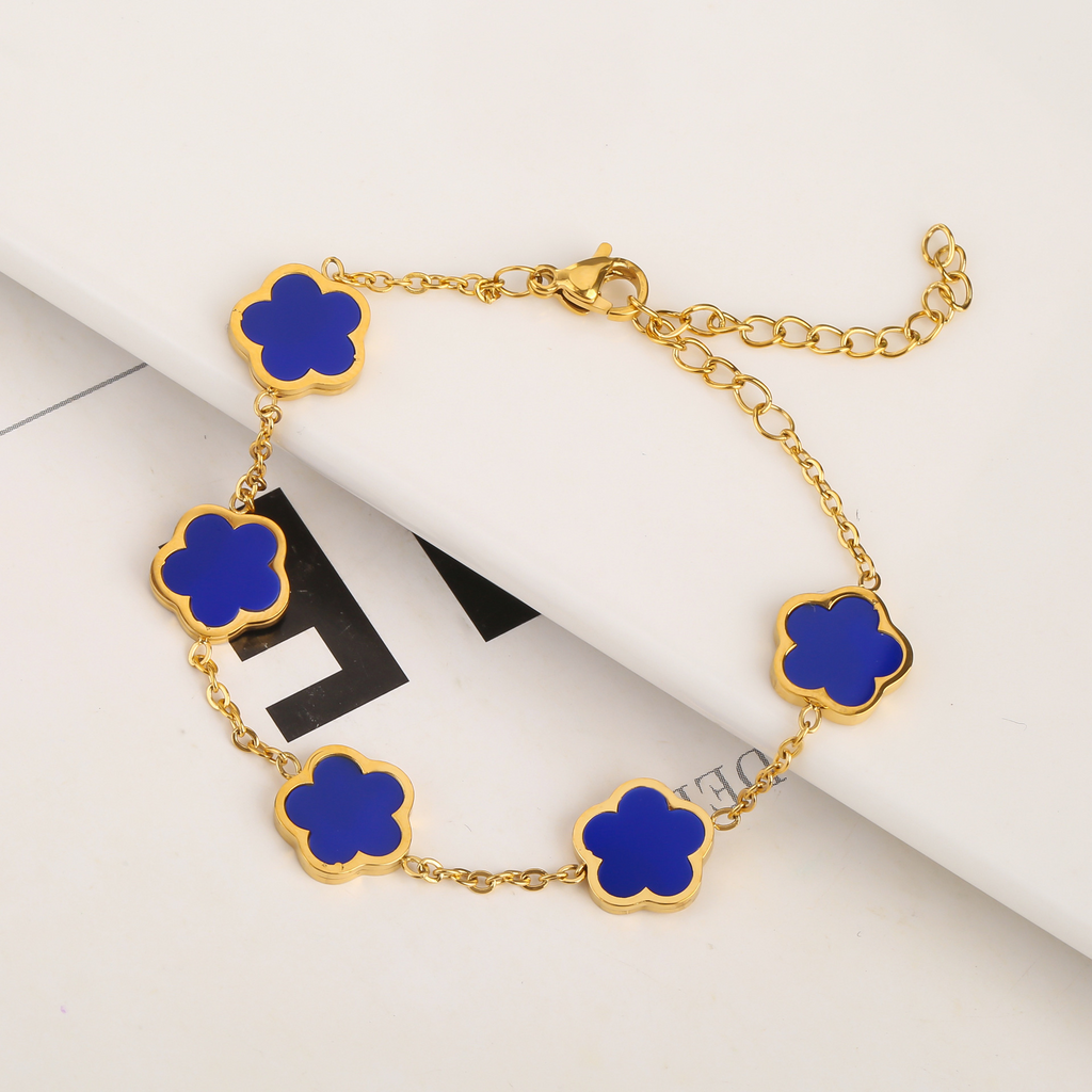 Stainless Steel Five-Petal Jewelry Set