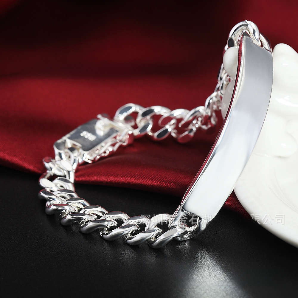 10M Leather Bracelet - Fashionable Silver Jewelry