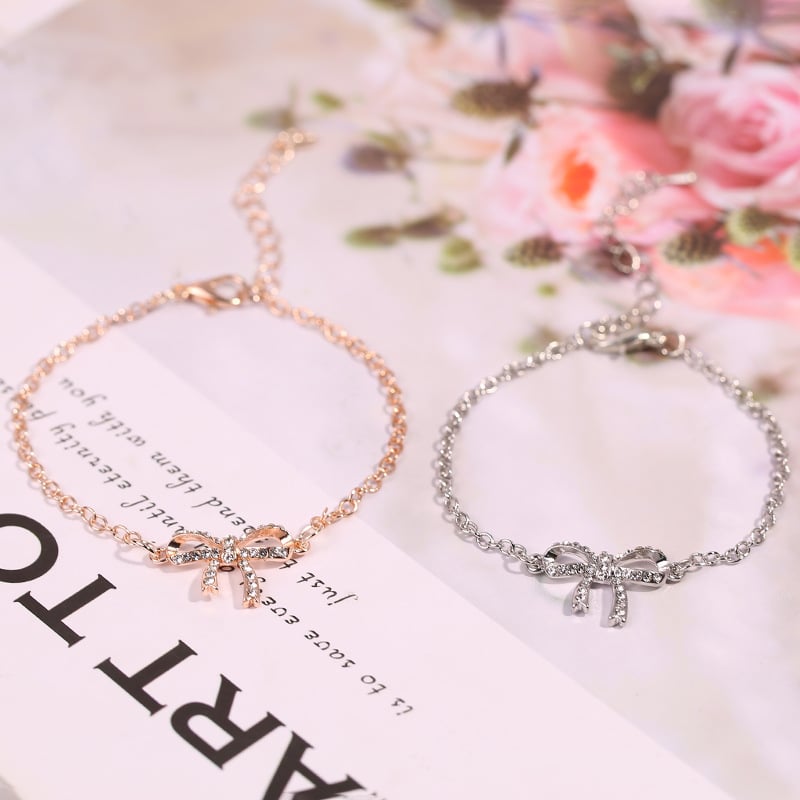Rose Gold Bow Hand Jewelry for Women