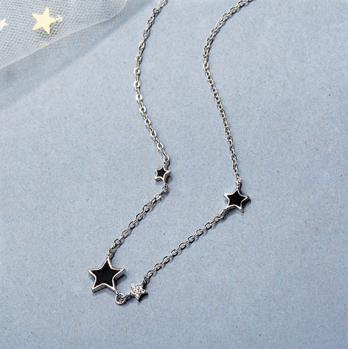 Star Necklace, Choker Chain, Titanium Steel Jewelry